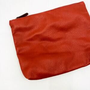 Free People red Vegan Leather clutch pouch